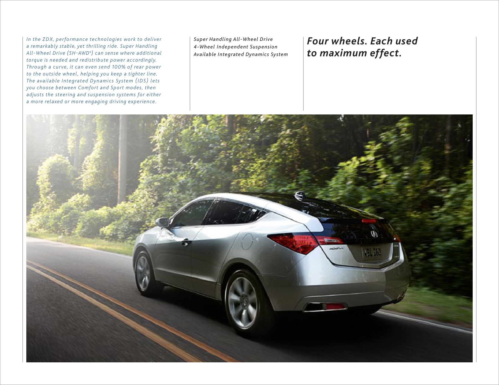 2012 Acura ZDX Brochure Page 1